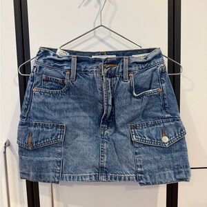 Aritzia Blue Denim Cargo Mini Skirt
